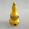 陶瓷葫芦药瓶  黄釉陶瓷罐  葫芦形状陶瓷罐子