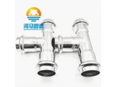 304不锈钢三通管件双卡压管件等径三通批发零售图2