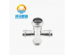 304不锈钢双卡压等径四通管件不锈钢水管配件厂家直销图3