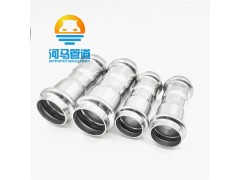 304不锈钢给水管双卡压等径直通三通四通卫生级免焊接厚管件图1