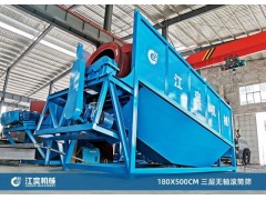 大型无轴滚筒筛洗石机绞笼洗石机水洗式粘泥矿石圆筒洗矿机厂家图3