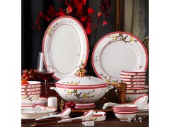 春节礼品陶瓷餐具套装 新春赠送礼品餐具批发定制图1