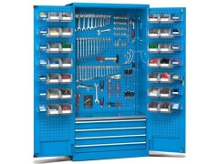 工具盒双门柜抽屉式铁皮柜五金带锁物料柜车间图1