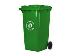 户外公共场所240升加厚带盖脚踏挂车环卫垃圾桶图2