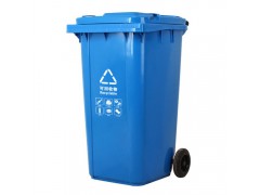 工厂批发塑料环卫垃圾桶100升加厚带盖脚踏干湿分离垃圾分类桶图2