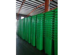 塑料环卫垃圾桶120升普通款带盖实心橡胶轮户外用图3