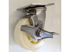 生产厂家供应美顺4系列304重型6寸不锈钢尼龙万向带刹车脚轮图4
