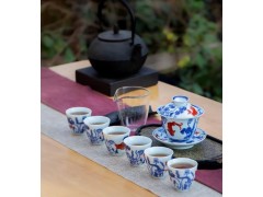 景德镇高白瓷茶具礼品套装 功夫茶具盖碗碗茶壶茶具套装图2