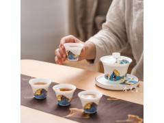 景德镇高白瓷茶具礼品套装 功夫茶具盖碗碗茶壶茶具套装图5