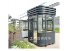 保安门卫岗亭 岚县安检售楼部站台 金属雕花板岗亭图4