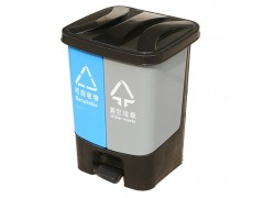 室内街道垃圾分类塑料环卫垃圾桶干湿分离20升40升脚踏带盖图2