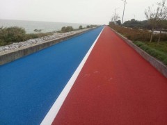 南山学校路面彩色沥青摊铺图2