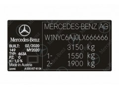 进口奔驰汽车出厂铭牌条码标签图1