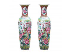 乔迁手绘陶瓷大花瓶 景德镇手绘1.6米落地大花瓶刻字图2