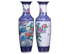 乔迁手绘陶瓷大花瓶 景德镇手绘1.6米落地大花瓶刻字图4