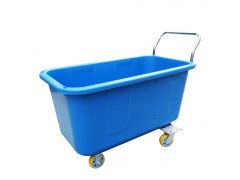 猪场手推车塑料饲料斗喂猪运输车养殖场加厚喂料运料车图5