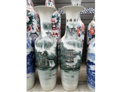 开业礼品景德镇大花瓶 1.8m锦绣山河陶瓷大花瓶加字图2