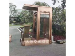 定制售楼部接待台  山西交城玻璃岗亭   保安形象站台岗亭图1