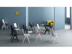 四脚塑料培训椅 时尚办公会客椅 高校智慧教室椅图1