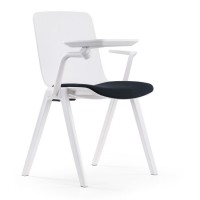 可重叠塑料培训椅 带写字板学习椅 办公会议记录椅