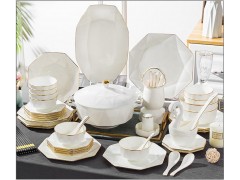 88头12人餐具套装批发 珐琅彩青花陶瓷餐具碗盘筷套组图5