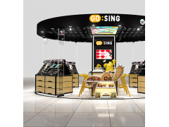 济南化妆品展柜制作彩妆柜台货架生产厂家护肤品面膜展柜制作工厂图5