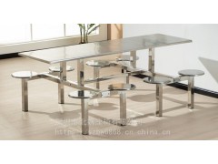 不锈钢餐桌椅厂家 四人连体不锈钢餐桌椅 不锈钢餐桌椅8人方桌图2